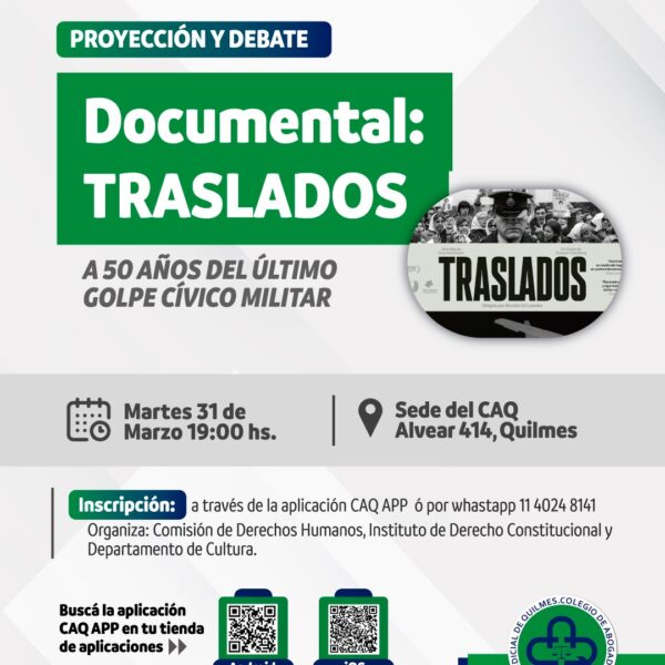 Memoria en el CAQ: proyectarán el documental “Traslados” a 50 años del golpe militar