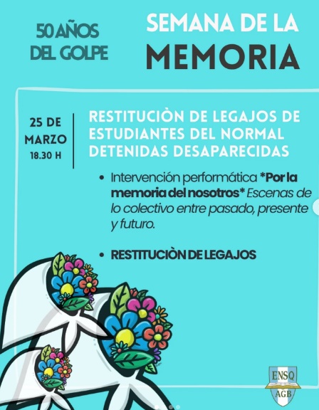 Quilmes: El ISFD 104 restituirá legajos de estudiantes desaparecidos a 50 años del Golpe