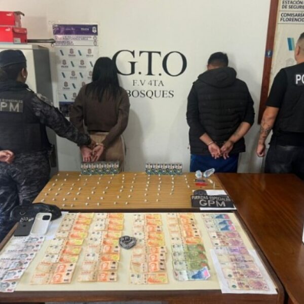 Florencio Varela: cayó una pareja con cocaína fraccionada lista para la venta