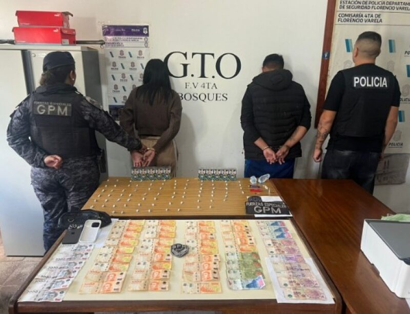 Florencio Varela: cayó una pareja con cocaína fraccionada lista para la venta