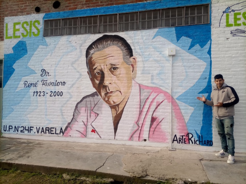 En una cárcel de Florencio Varela plasmaron la imagen de René Favaloro en un mural