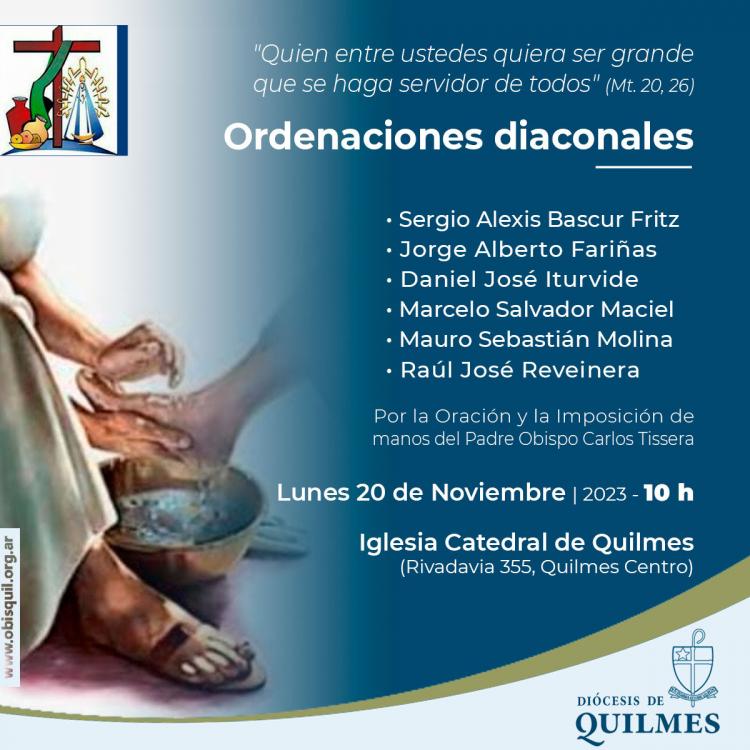 La diócesis de Quilmes contará con seis nuevos diáconos permanentes