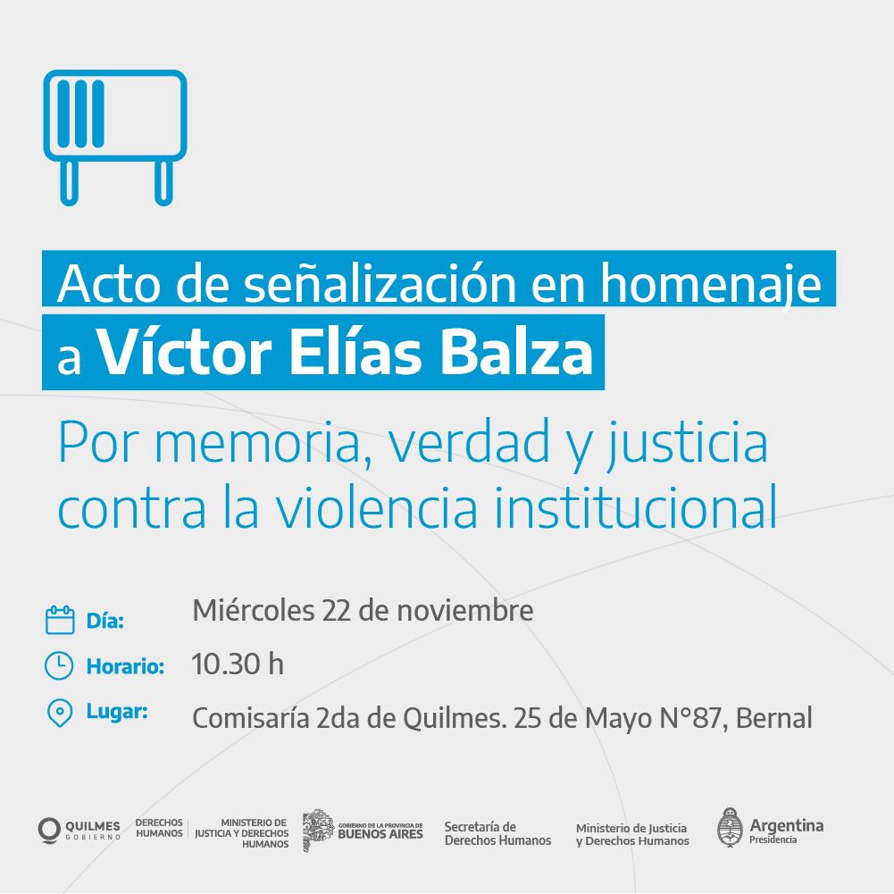 Señalizarán la Comisaría 2° de Bernal en recuerdo de Víctor Balza, víctima de violencia institucional