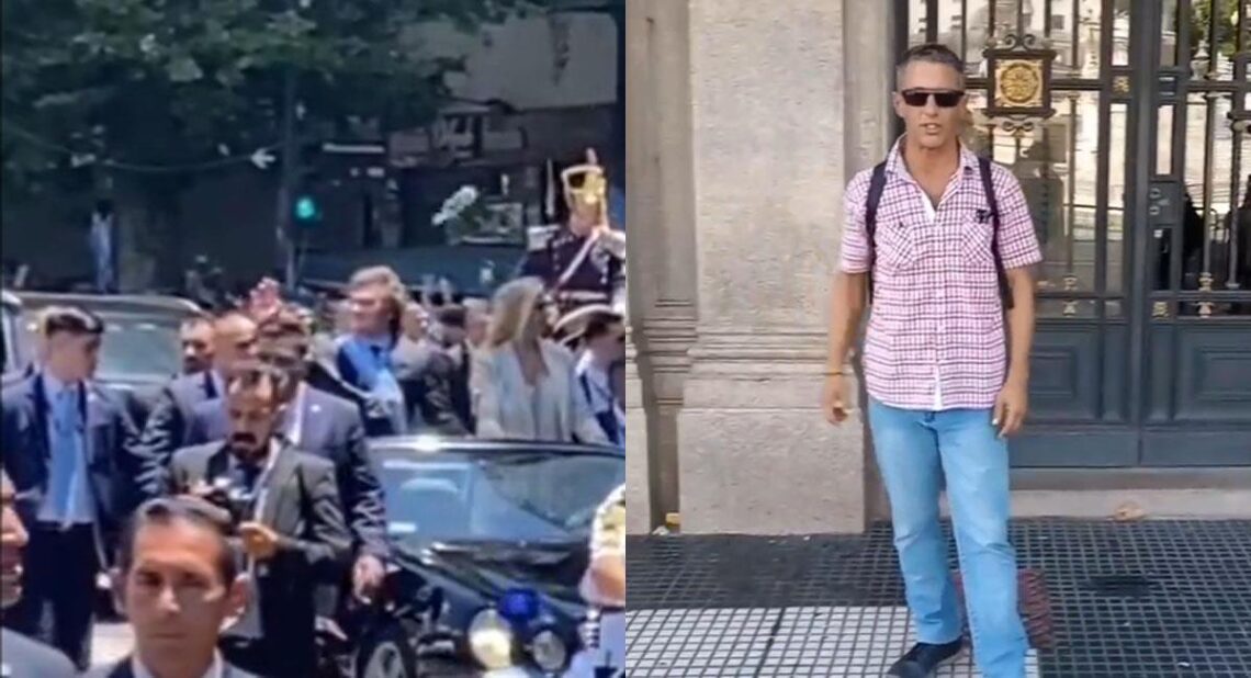 Ordenan la detención del hombre que arrojó una botella a la comitiva presidencial en Avenida de Mayo