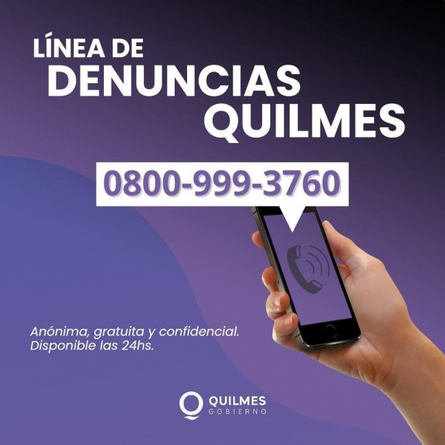 El Municipio de Quilmes presentó una nueva línea 0800 de denuncias