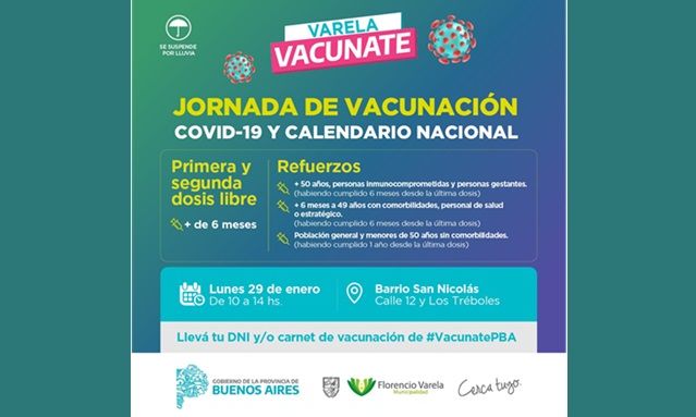 Florencio Varela: nuevas jornadas itinerantes de vacunación