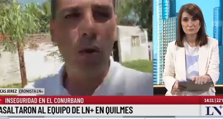 Asaltaron a periodistas de LN+ mientras transmitían desde Quilmes: hay dos detenidos
