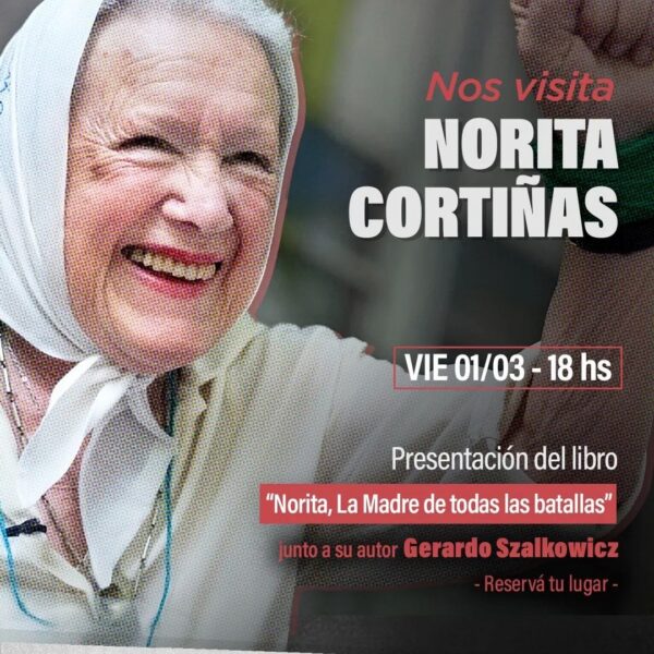 Nora Cortiñas visitará el Centro Cultural Gleyzer de Quilmes
