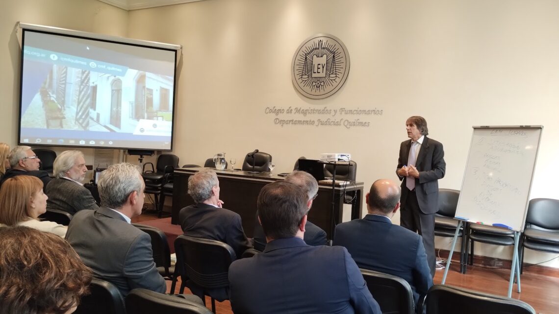 Disertación del doctor Harfuch sobre “Actualidad del Juicio por Jurados y análisis de la futura ley federal” en el Colegio de Magistrados de Quilmes