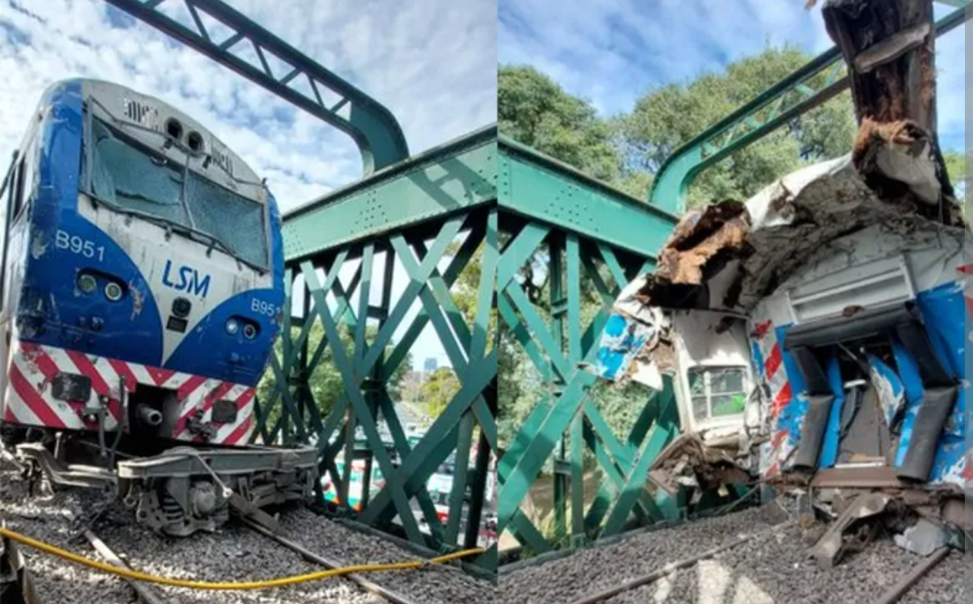 Un tren de la línea San Martín chocó con otra formación y descarriló: alrededor de un centenar de heridos