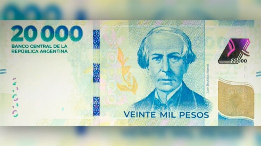 El Banco Central lanzó el nuevo billete de 20 mil pesos con la imagen de Juan Bautista Alberdi