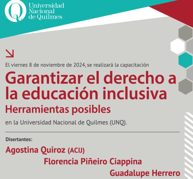 “Garantizar el derecho a la educación inclusiva. Herramientas posibles”; mañana en la UNQ