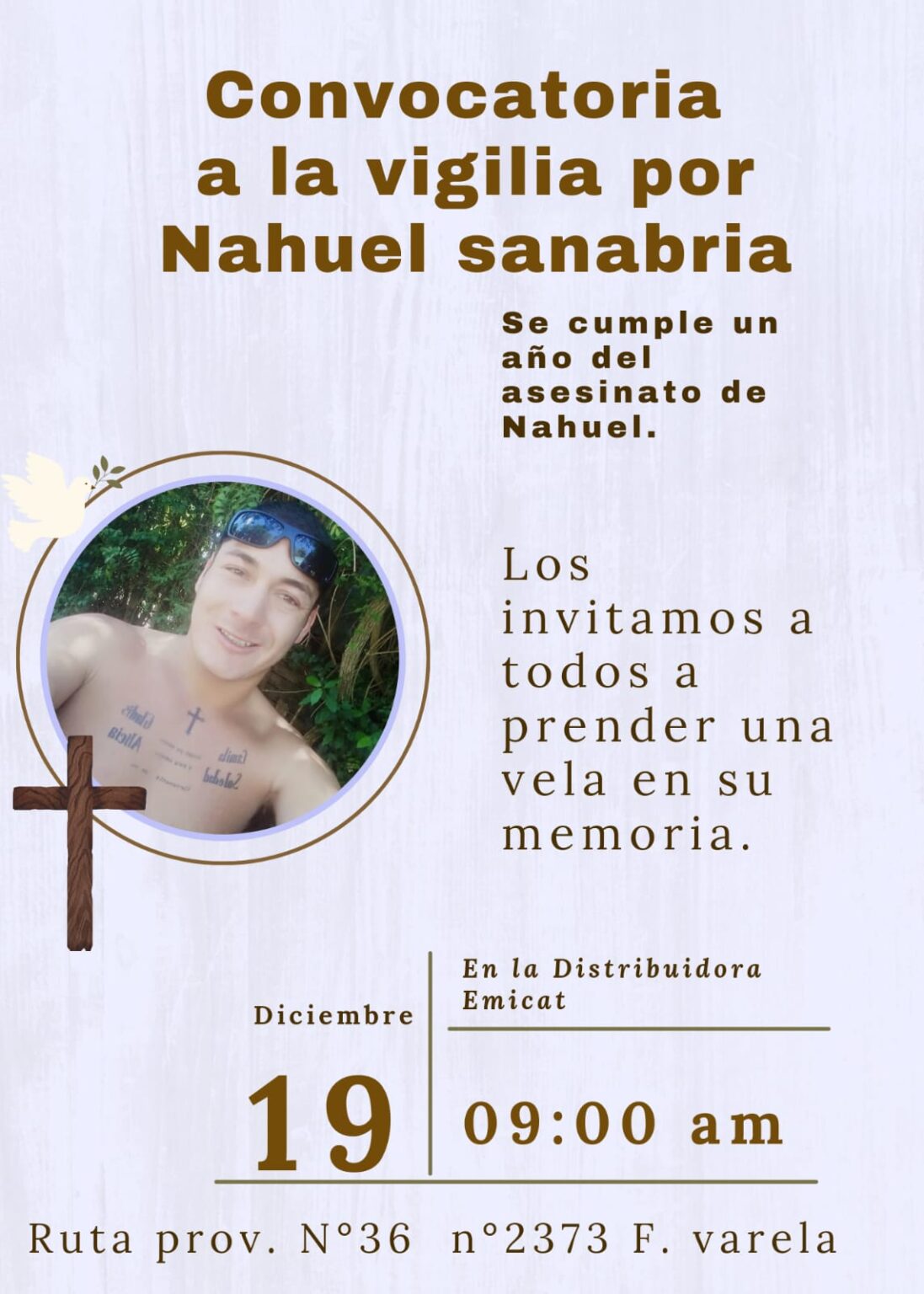 Convocan a vigilia a un año de la muerte de Nahuel Sanabria; el vendedor ambulante asesinado en una distribuidora de Varela