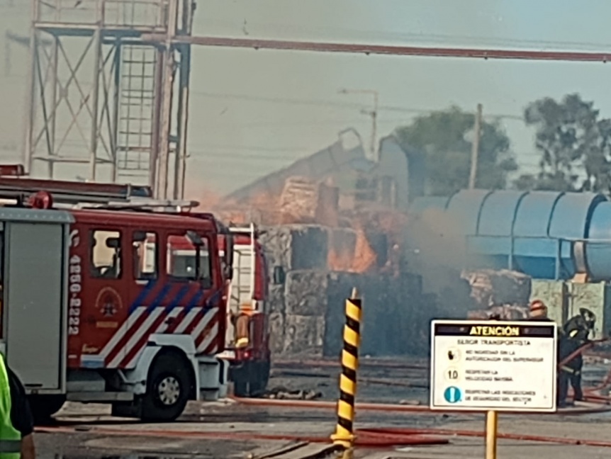 Tensión en Berazategui por incendio desatado en tradicional papelera de la zona