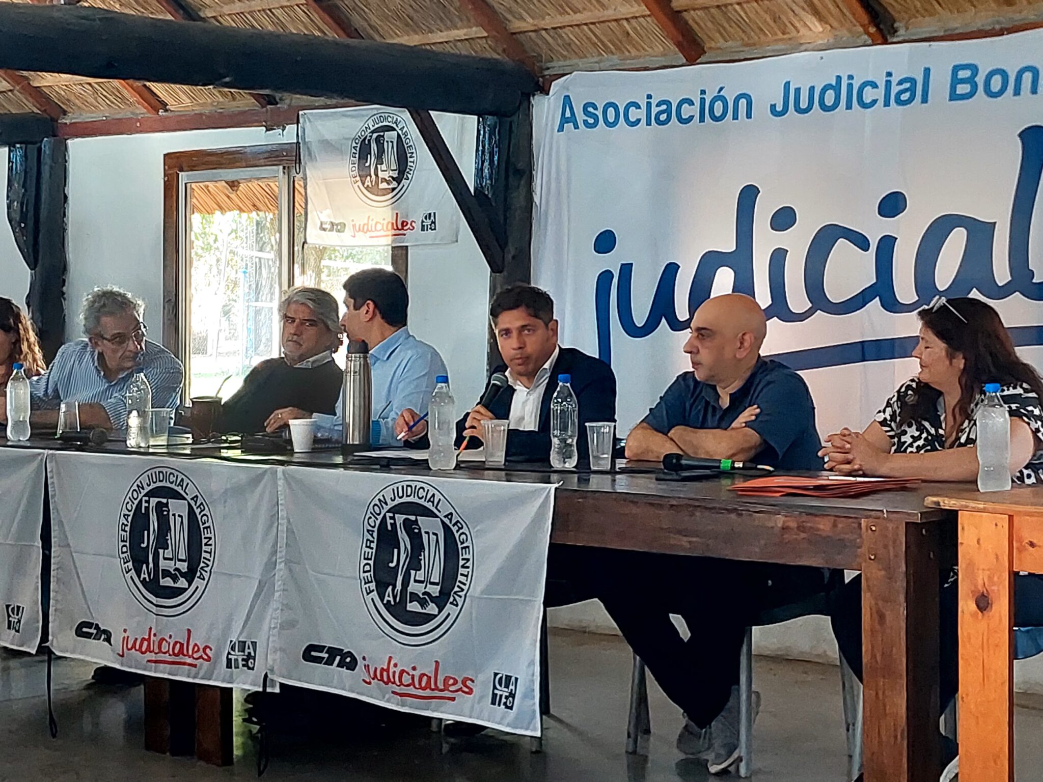 Congreso de la Federación Judicial Argentina en camping de la AJB La Plata con presencia de Kicillof y Correa
