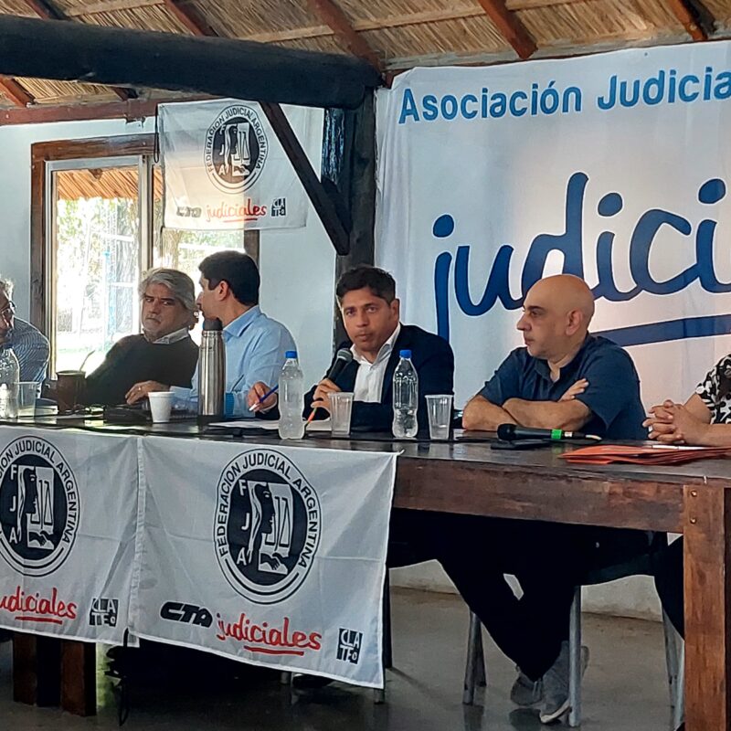 Congreso de la Federación Judicial Argentina en camping de la AJB La Plata con presencia de Kicillof y Correa