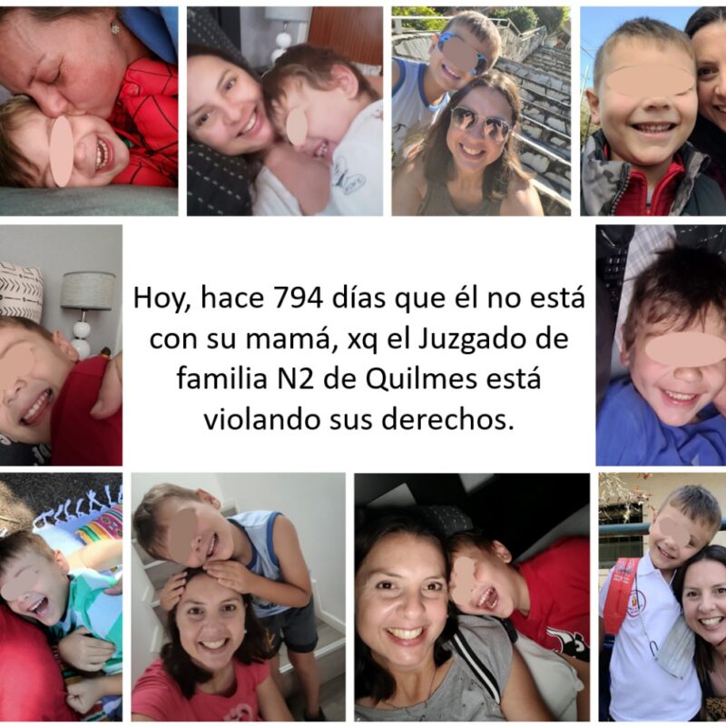 Madre denunció que lleva 794 días sin ver a su hijo y es crítica de la Justicia de Familia de Quilmes