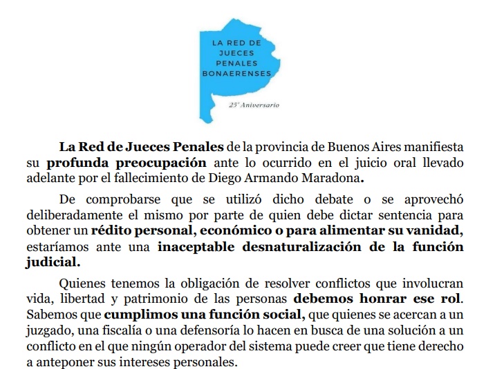 “Preservar y honrar nuestro rol social”; comunicado de la Red de Jueces Penales ante el escándalo de la jueza Makintach