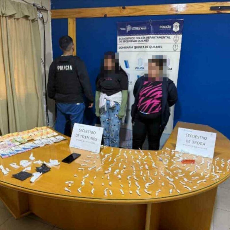 Dos mujeres con 155 dosis de cocaína en Quilmes Oeste