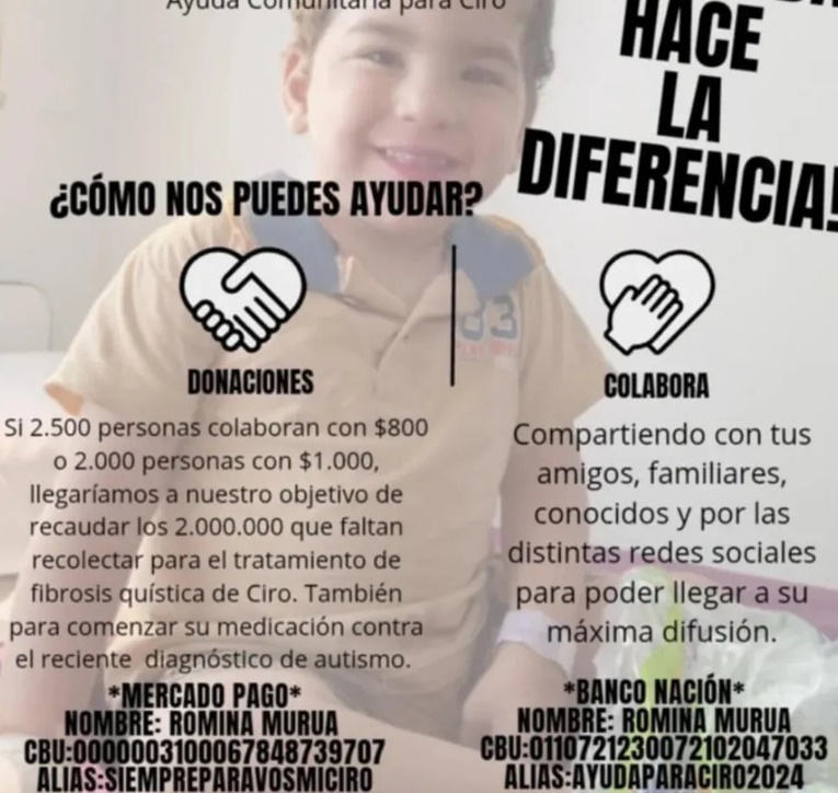 Madre apela a la solidaridad para terminar un costoso tratamiento de su pequeño Ciro