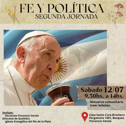 Jornada de fe y política en Florencio Varela será el sábado 12 en Cura Brochero