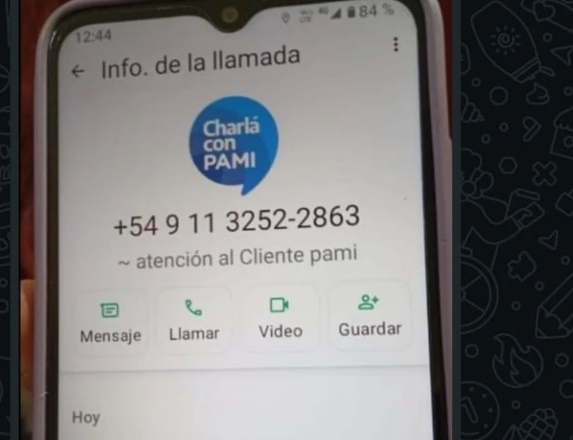 No cesan las estafas digitales: llaman por WhatsApp con logos de PAMI y Mercado Pago
