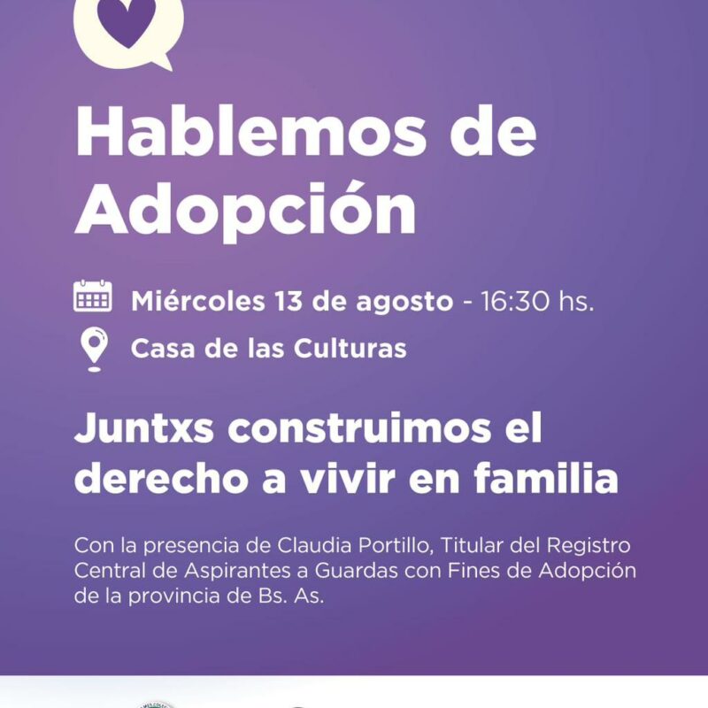 “Hablemos de Adopción”: charla abierta para toda la comunidad en Quilmes