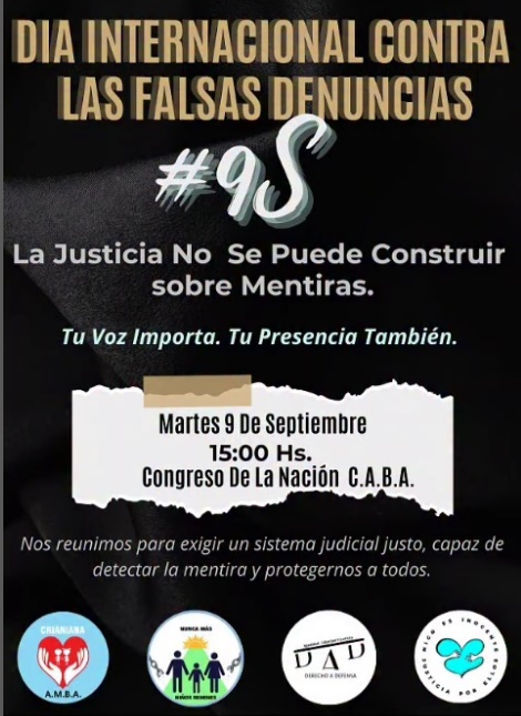 Marcharán por el Día Internacional contra las Falsas Denuncias en el Congreso