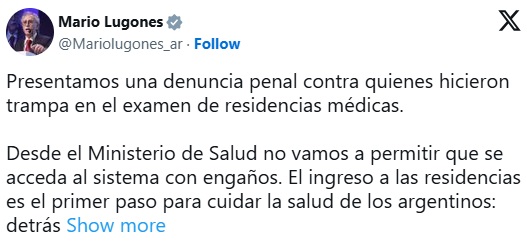 El Gobierno denunció a los acusados de haber cometido fraude en los exámenes de las residencias médicas