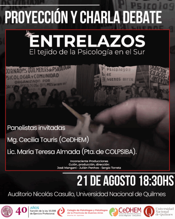 Se proyectará en la UNQ “Entrelazos. El tejido de la psicología social en el sur”