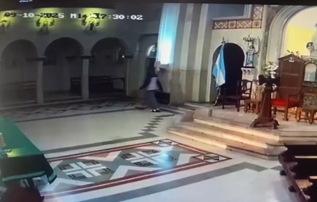 Alerta por robos en la Catedral de Quilmes que quedaron registrados en video