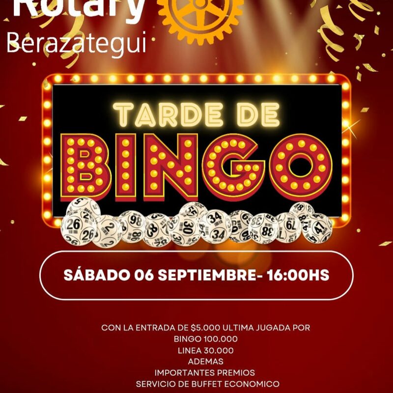 Rotary Club Berazategui organiza Bingo Solidario el sábado en su sede de la calle 16