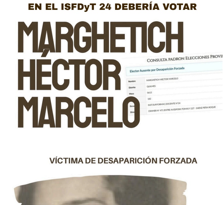 Emotiva iniciativa en el ISFD y T N° 24 de Bernal: recordaron a votantes desaparecidos por la dictadura militar en la jornada electoral