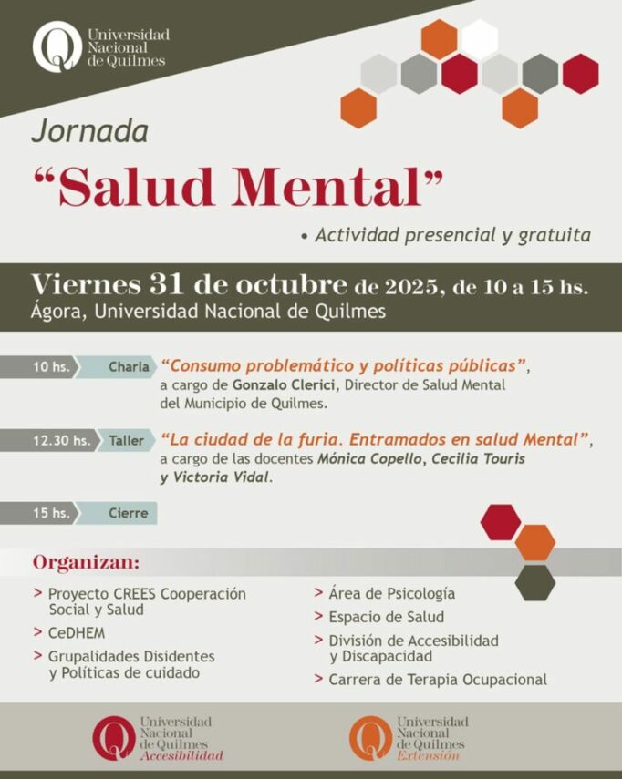 UNQ: el próximo viernes habrá jornada de Salud Mental