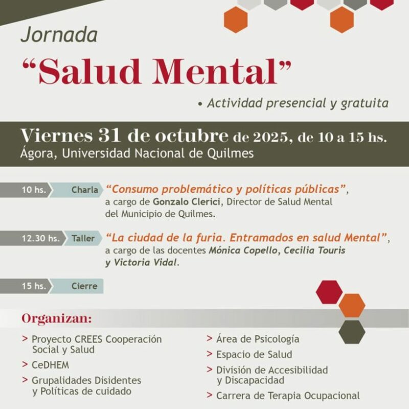 UNQ: el próximo viernes habrá jornada de Salud Mental