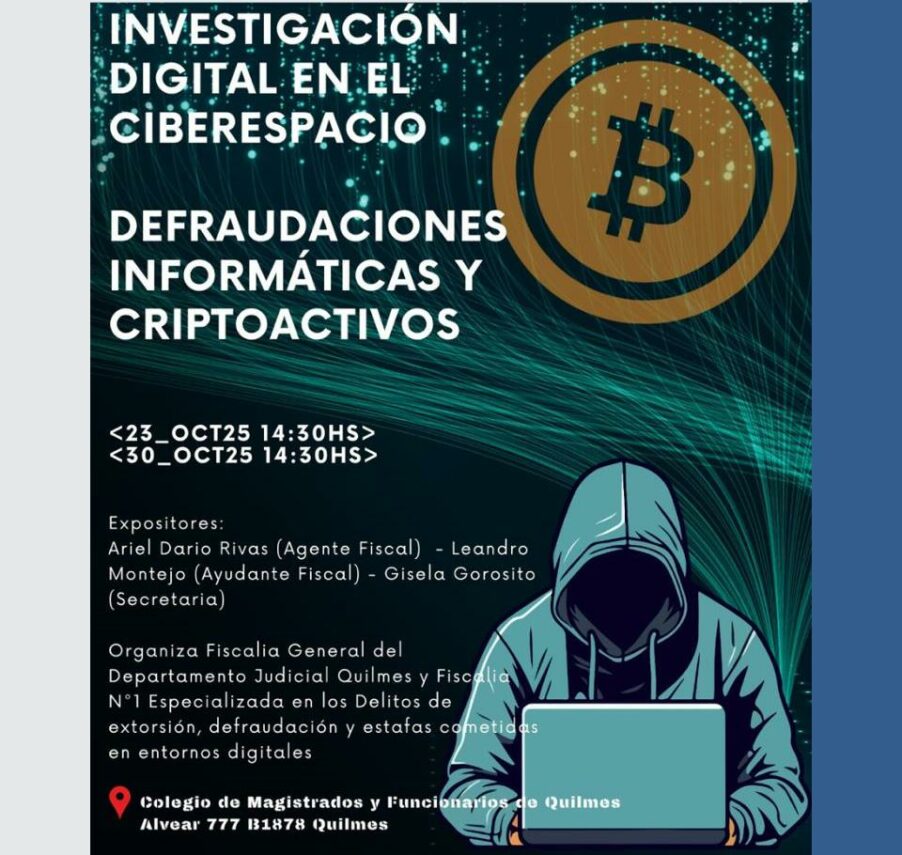 Darán Jornadas sobre Investigación Digital y Defraudaciones en el Colegio de Magistrados de Quilmes