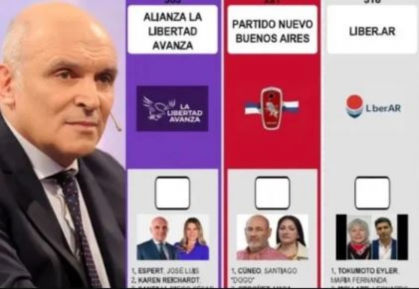 Rechazaron la reimpresión de las boletas y la cara de Espert aparecerá en el espacio de LLA
