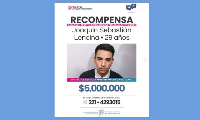 Recompensa de hasta 5 millones de pesos por datos sobre el paradero de un prófugo condenado por abuso sexual