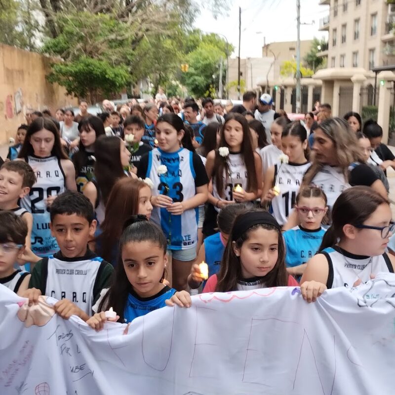 Justicia por Benicio: marcha a Argentino de Quilmes de amigos y compañeros del pequeño basquetbolista