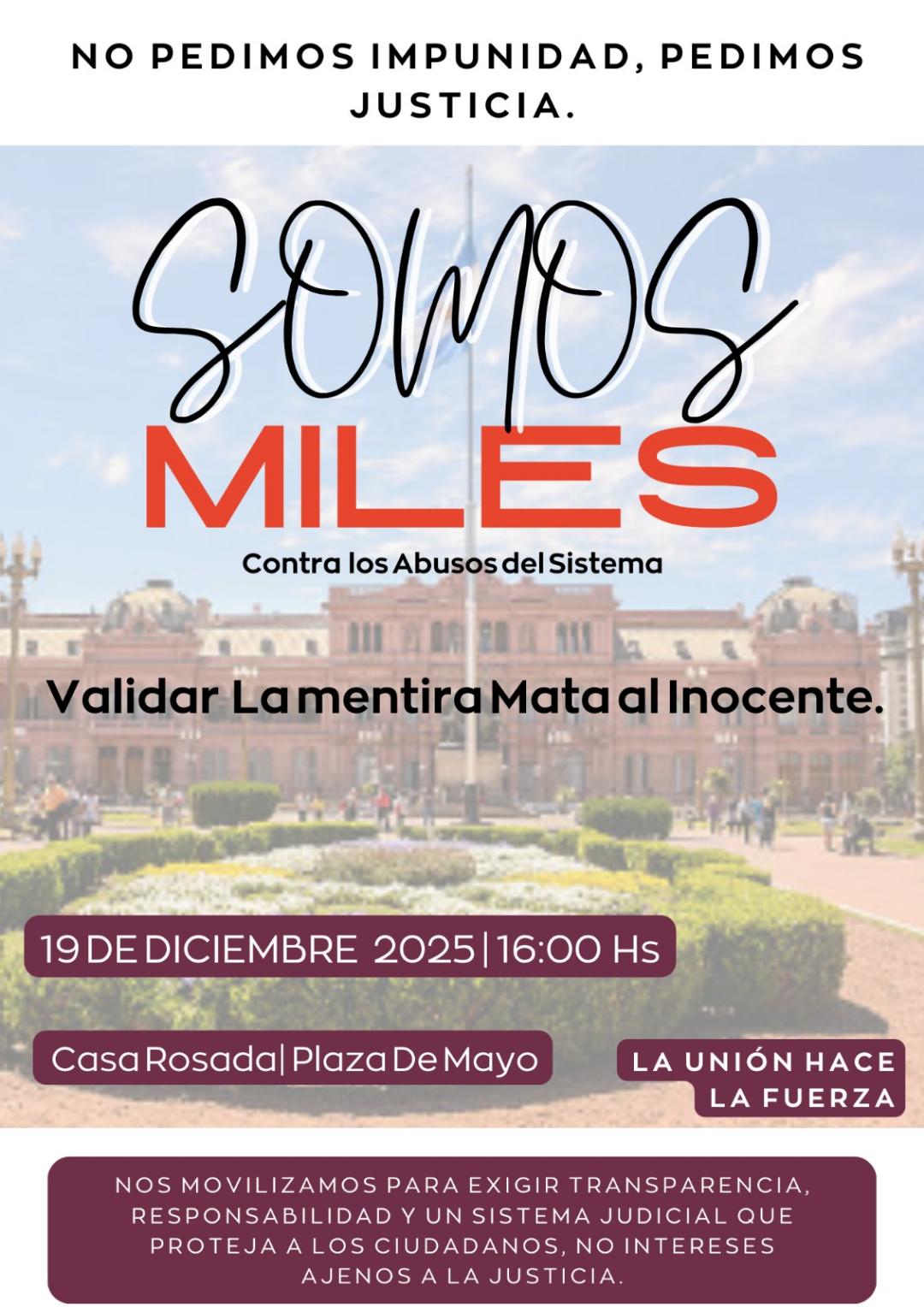 Marchan a Plaza de Mayo víctimas de “falsas denuncias y del sistema judicial”