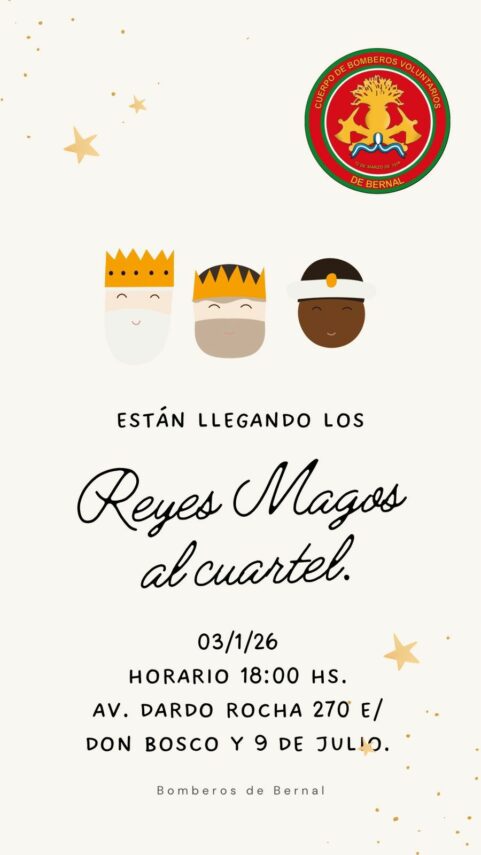 Reyes Magos en los Bomberos de Bernal: repartirán regalos para los más chicos