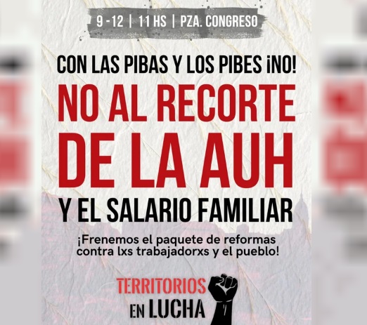 “Con los pibes no”: organizaciones sociales marchan el martes 9 al Congreso contra recortes en AUH