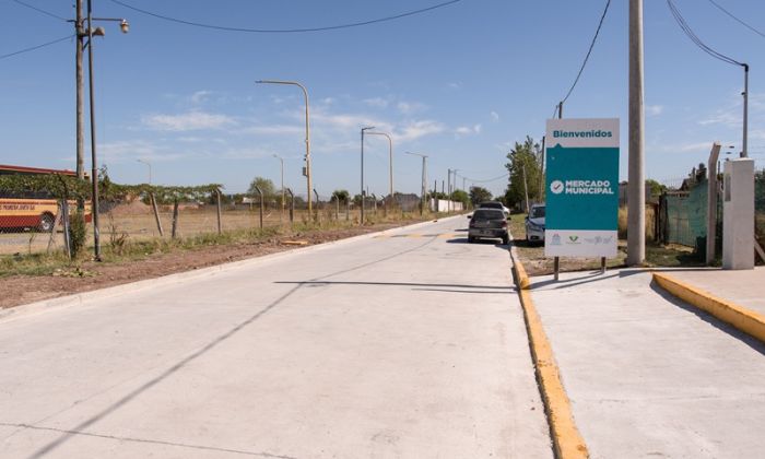 Florencio Varela: culminaron la pavimentación en el acceso al Mercado Municipal
