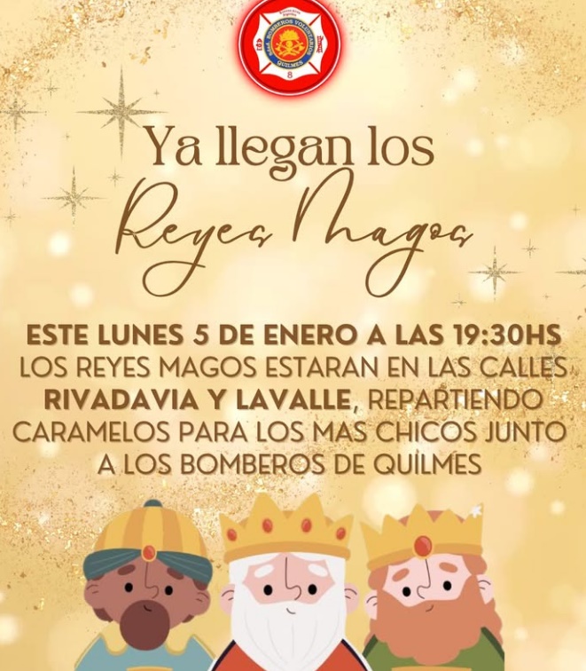 Los Reyes Magos y los Bomberos de Quilmes repartirán caramelos en el centro de la ciudad