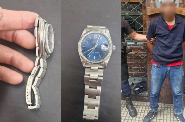 Tenía 17 antecedentes, intentó robarle un reloj a un turista y quedó detenido
