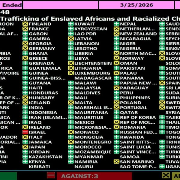 Argentina votó en contra de nombrar a la trata de esclavos como “el crimen de lesa humanidad más grave”