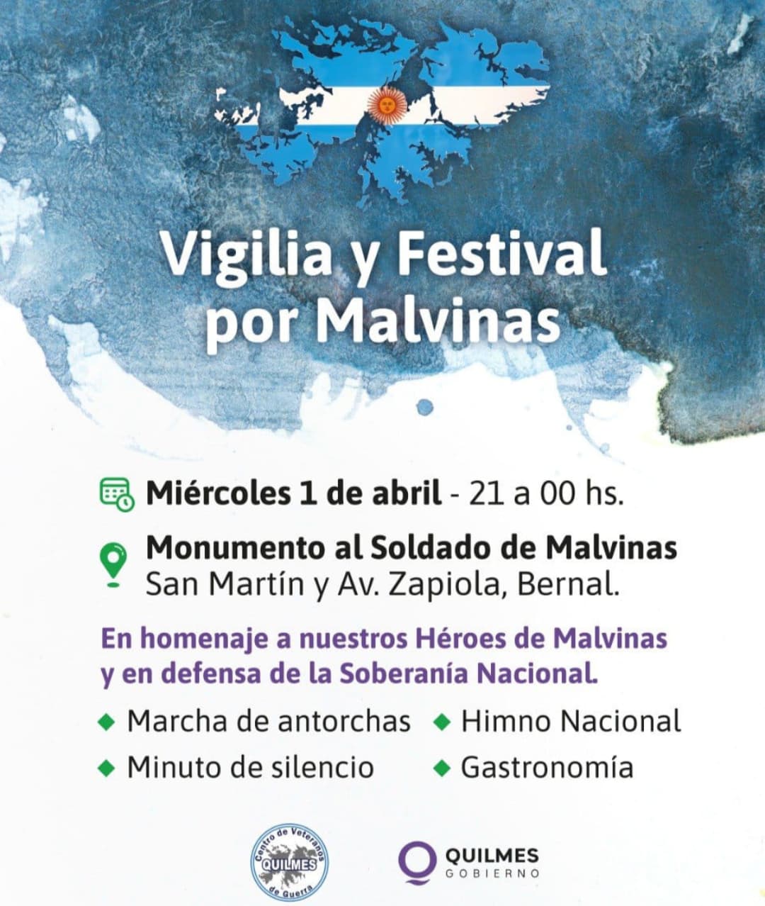 Bernal se prepara para la Vigilia de Malvinas: El Centro de Veteranos de Quilmes convoca al Monumento al Soldado