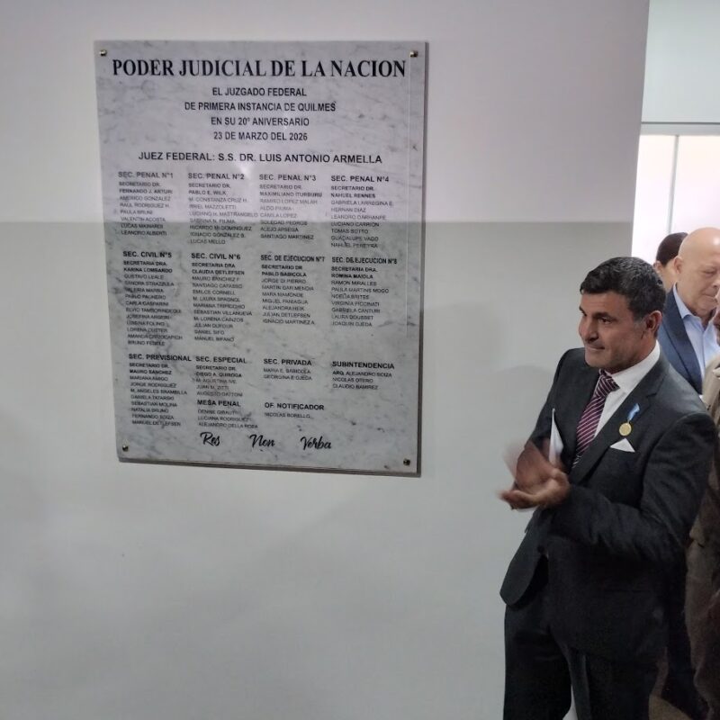 El Ministro de Justicia Mahiques encabezó el acto por los 20 años del Juzgado Federal de Quilmes: “es un lugar modelo”