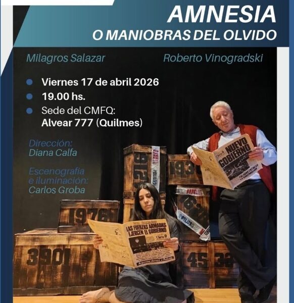 Teatro y Memoria en el Colegio de Magistrados de Quilmes: se presenta “Amnesia (o maniobras del olvido)”