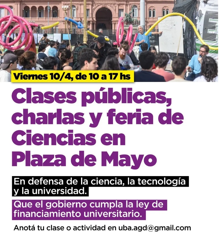 Docentes universitarios darán clases públicas en la Plaza de Mayo